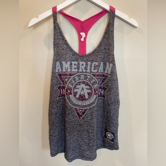 American Fighter Charleston Tank Top Womens XL Heathered Gray Pink - Picture 1 of 5